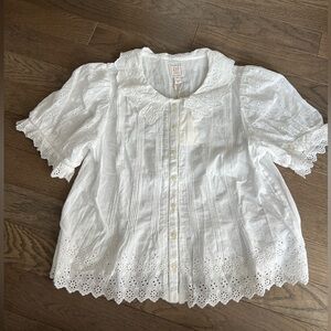 BNWT Gap x Doên - Cropped Eyelet Collar Shirt - S